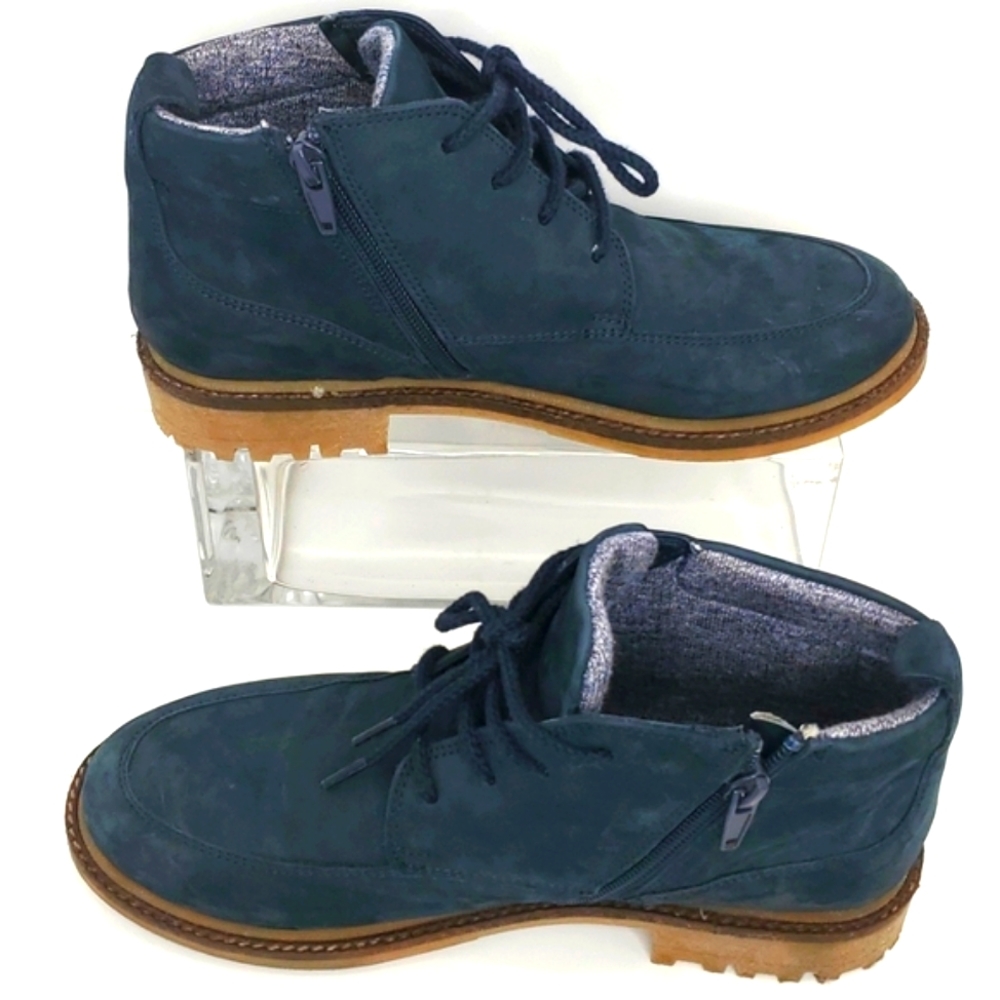 Zara Suede Boot, Size 37, Blue